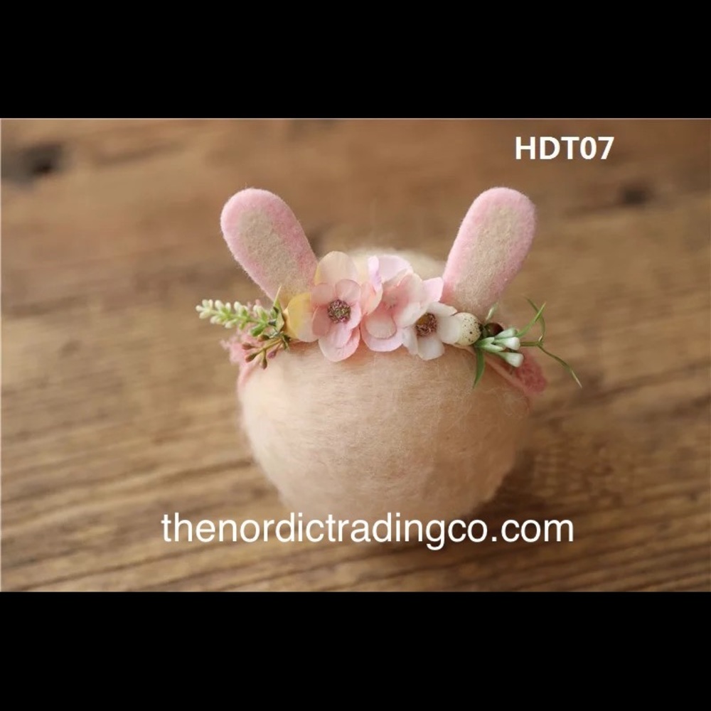 Handmade Felt Baby Bunny Ears 1st Easter Photo Prop Baby Rabbit  Headband Newbo…